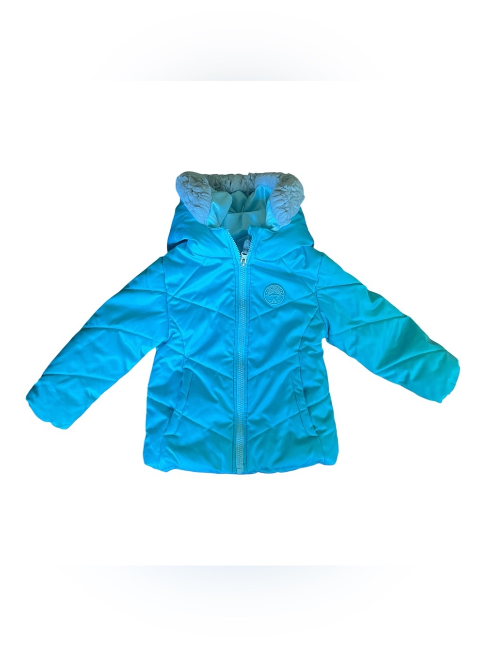 Gerry Weber Kids Turquoise Blue Puffer Jacket with Sherpa Hood
